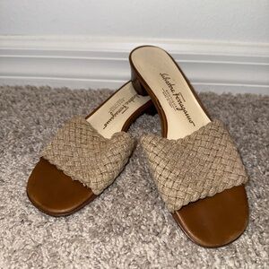 Salvatore Ferragamo Women's Tan Slide Sandals